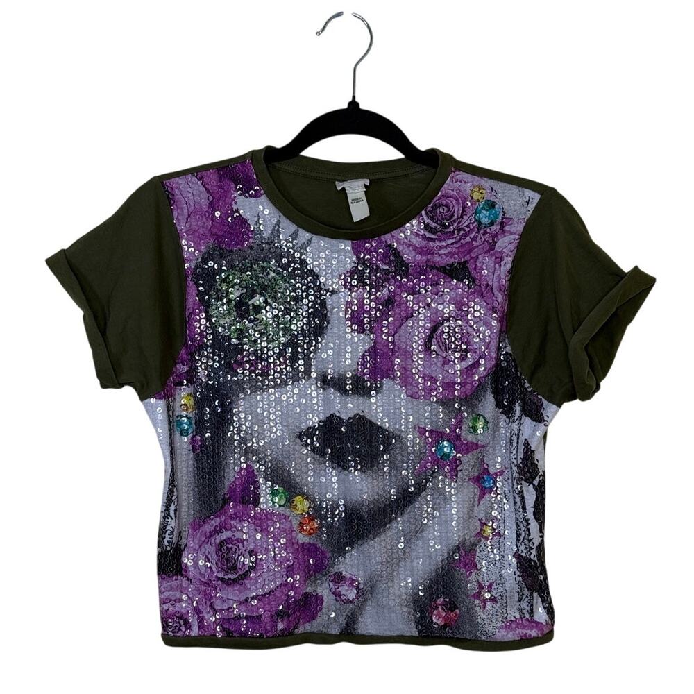 Vintage Y2K‎ Diesel Talvia Maglietta Sequin Top Size 8